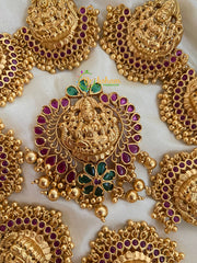 AD stone Lakshmi Billai -Temple Jada Billai-Red-G4077