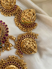 AD stone Lakshmi Billai -Temple Jada Billai-Red-G4077