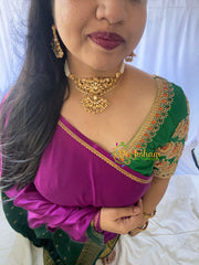 Unique White AD Stone Pendant Pearl Choker-G5996