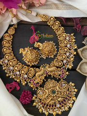 Premium Gold Look Alike Peacock Neckpiece -Golden Bead-G2609