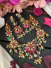 Premium Fancy Kundan Multicolor Neckpiece -G2621