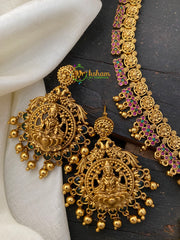 Premium Gold Look Alike Lakshmi Short Neckpiece -G2610