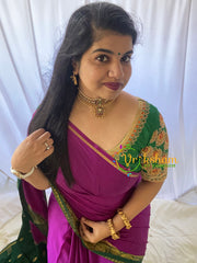 Premium High Neck Choker - Red Green-Ghungroo -G5976