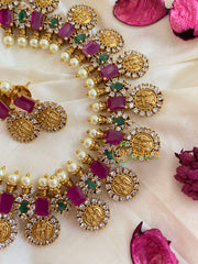 Emerald Coin Short Neckpiece-G5408