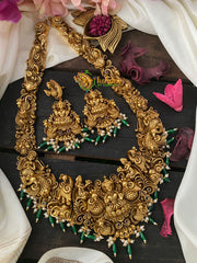 Antique Lakshmi Temple Long Neckpiece-Intricately designed Lakshmi Neckpiece -G2595