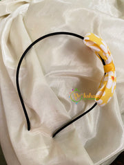 Daily Wear Head Band with Bow-Flower-Yellow-H039