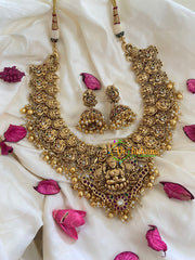 Traditional Lakshmi Pendant Peacock Neckpiece-Gold-G5380
