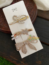 Designer Stone Hair Clip- Stone and Pearl-H046