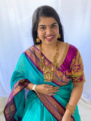 Antique Gold Temple Neckpiece- Shiva Parvathy Neckpiece-G6375