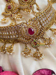 Gold Look Like American Diamond Choker-G5406