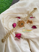 AD Stone Layer Pearl High Neck Choker- Green-G5394