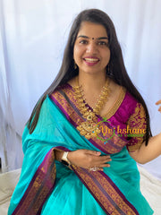 Premium AD Stone Pendant Peacock Haram-G6380