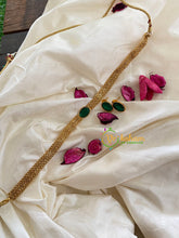 Gold look alike simple choker-Green-oval-G5414