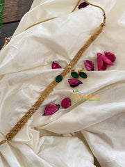 Gold look alike simple choker-Green-oval-G5414