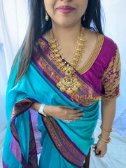 Premium AD Stone Pendant Peacock Haram-G6380