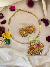 Premium AD Stone Temple Hasli Choker - Lakshmi -G9581