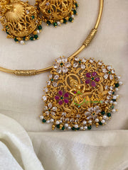 Premium AD Stone Temple Hasli Choker - Lakshmi -G9581