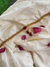 Gold look alike simple choker-Red 1-G5412