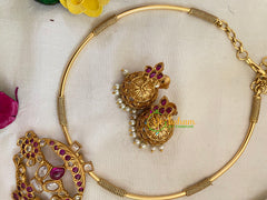 Premium AD Stone Hasli Choker-Thiruman-Red White-G9575