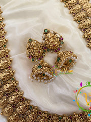 Layered Lakshmi Kaasumala Haram -Red Green -G7410