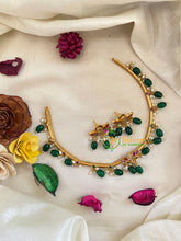 Premium AD Stone Hasli Choker -Lotus - Red White Green -G9564