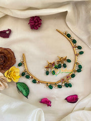 Premium AD Stone Hasli Choker -Lotus - Red White Green -G9564