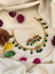 Premium AD Stone Hasli Choker Lotus -Red Green -G9565