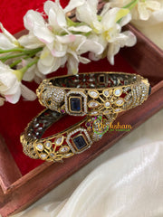 Blue Victorian Diamond Bridal Bangles -VV612