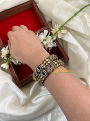 Blue Victorian Diamond Bridal Bangles -VV612