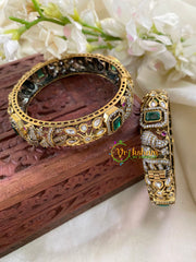 Green Victorian Diamond Bridal Bangles-VV613