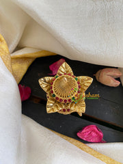 Gold Look Alike AD Stone Kumkum Box-Khumba-G6047