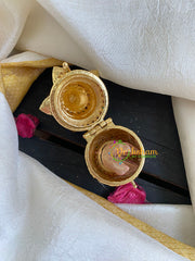 Gold Look Alike AD Stone Kumkum Box-Khumba-G6047