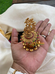 Gold Look Alike AD Stone Kumkum Box-Tree-G6049
