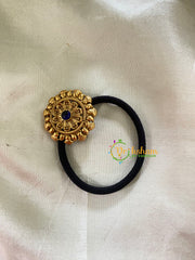 Gold Pendant Rubber Band -Festive Hair band -Blue Dot-H423