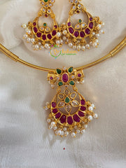 Premium AD Stone Hasli Choker-Floral-G4070