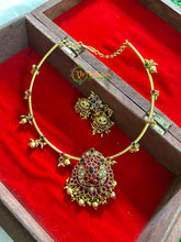 Premium AD Stone Hasli Choker-Peacock-G4069