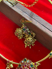 Premium AD Stone Hasli Choker-Peacock-G4069