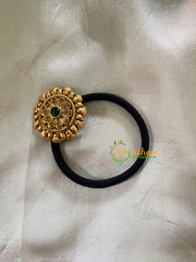 Gold Pendant Rubber Band -Festive Hair band -Green -H447