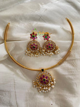 Premium AD Stone Hasli Choker-Floral-G4070