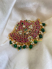 Premium Kemp Single Jada Billai -Bun Billai-Green Bead-G6055