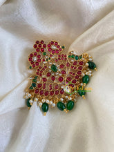 Premium Kemp Single Jada Billai -Bun Billai-Green Bead-G6057