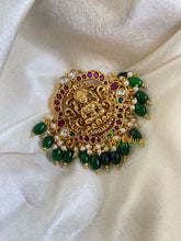 Premium Kemp Single Lakshmi Jada Billai -Bun Billai-Green Bead-G6059