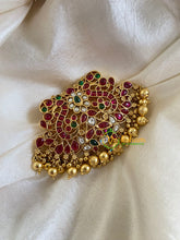 Dual Peacock Kemp Single Jada Billai -Bun Billai-Gold Bead-G6060