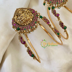 Traditional Lakshmi Vangi-Temple Armlet -Green Bead and Pearl-G6538