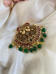 Premium Kemp Single Jada Billai -Bun Billai-Green Bead-G6169