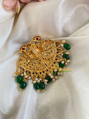 Premium Kemp Single Jada Billai -Bun Billai-Green Bead-G6169