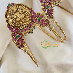 Traditional Lakshmi Vangi-Temple Armlet-Green Bead and Pearl -G6540