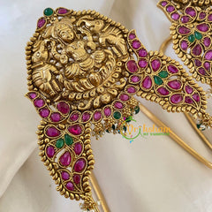 Traditional Lakshmi Vangi-Temple Armlet-Green Bead and Pearl -G6540