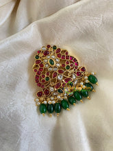 Premium Kemp Single Jada Billai -Bun Billai-Green Bead-G6174