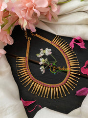 Gold Look Alike Traditional Mullai Mottu Neckpiece-AD Stone-G4182